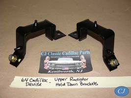 64 Cadillac Deville UPPER RADIATOR HOLD DOWN MOUNTING BRACKETS W/RUBBER ... - £118.54 GBP