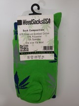 PREMIUM QUALITY 420 WEED SOCKS KNEE HIGH - SEATTLE COLORS - GO SEAHAWKS ... - £12.78 GBP
