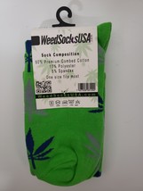 PREMIUM QUALITY 420 WEED SOCKS KNEE HIGH - SEATTLE COLORS - GO SEAHAWKS ... - £12.67 GBP