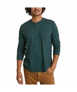 MARINE LAYER MEN&#39;S DOUBLE KNIT HENLEY SHIRT ASSORTED SIZES PINE/NAVY STRIPE - $15.99