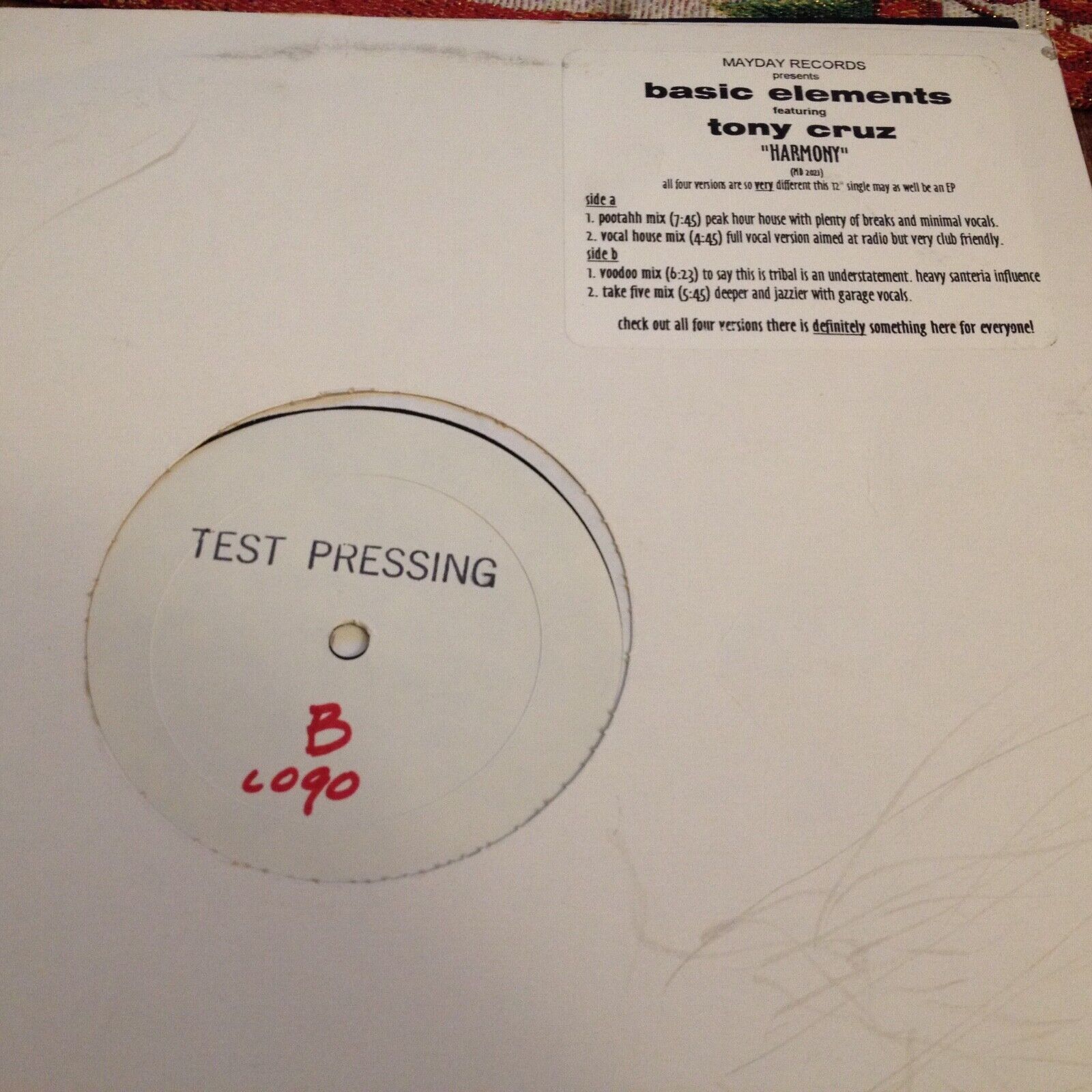 Basic Elements Harmony USED 12&quot; Single - $0.98