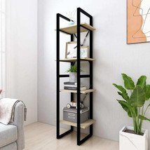 Book Cabinet Sonoma oak, black Engineered wood, metal 4-Tier - $2,327.89 MXN