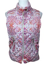 Patty Kim Womens Quilted Paisley Vest M Outdoors Fall Work Teacher Golf ... - $34.52