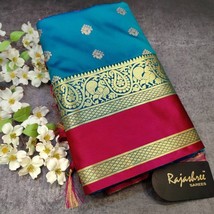 Traditional Soft Silk Saree With Running Blouse Piece Silk Saree Indian Saree - £45.09 GBP