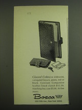 1968 Bosca Advertisement - Glazed Cobra Constant Companion Leather Lined Clutch - £14.50 GBP