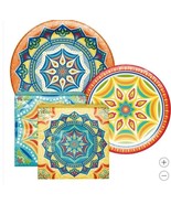 Artstyle Paper Plates Napkins Multicolor 200-Count Mandala Mosaic Abstract - $68.86 CAD