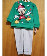 Disney Junior Mickey Mouse Funhouse Christmas Holiday Sweatsuit 2Pc Outf... - £11.65 GBP