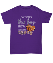 Basketball Mom T Shirt There&#39;s This Boy - Basketball Purple-U-Tee - £14.39 GBP