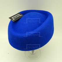 HATsanity Women&#39;s Retro Wool Felt Round Shape Pillbox Hat - Blue - £20.77 GBP