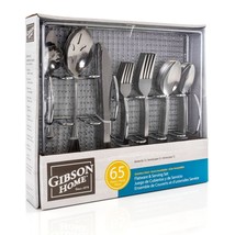 Gibson Home South Bay 65 Piece Stainless Steel Flatware Service Set with Wire Ca - $140.11 CAD