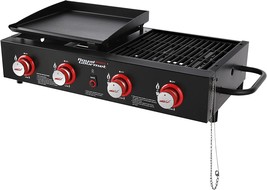 4-Burner Portable Propane Gas Grill Griddle Combo, Black, Creole Feast Gd4002T - £188.61 GBP