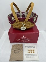 Longaberger 2004 Tree Trimming Gumdrop Basket Box, Liner, Tie-on Protector - $27.76