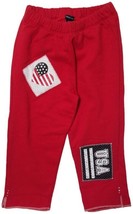 Flowers by Zoe 100% Cotton Girls Patched Heart USA Red Athletic Jogger P... - $14.84