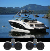2) Rockville DWB65B Dual 6.5&quot; Black 1200w Marine Wakeboard Tower Speaker... - $306.99