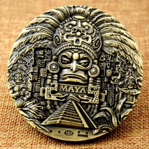 Commemorative Aztec Mayan Coin,Archaeological Theme,vent Souvenir Collec... - £17.14 GBP
