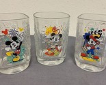 Set Of 3 Walt Disney World 2000 McDonalds Mickey Mouse Drinking Glasses Y2K - £19.91 GBP