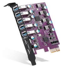 7-Ports Pcie To Usb 3.0 Expansion Card (2 Usb Type-C And 5 Usb Type-A Po... - £46.60 GBP