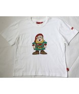 Girls T Shirt German Koln Gnome Dwarf 140 10 12 L White Graphic Cotton V... - £11.83 GBP