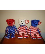 Ty Beanie Babies Liberty 3 Patriotic Bears - £19.80 GBP