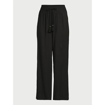 Time and Tru Women&#39;s Smocked Coverup Pants, Black Size 3X(24W-26W) - $26.72