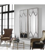 Horchow Pair TWO Oversized Wall Mirrors French Modern Contemporary Silve... - $1,648.00