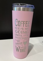 Stainless Steel Pink Insulated 22oz Travel Laser Engraved Coffee Cup Tum... - £15.79 GBP