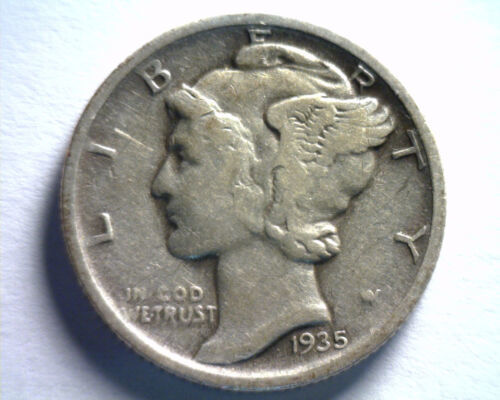 Primary image for 1935-D MERCURY DIME VERY FINE / EXTRA FINE+ VF/XF+ VERY FINE / EXTREMELY FINE+