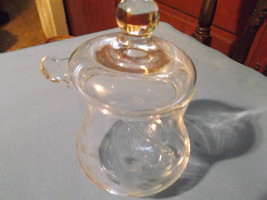 Mustard or Condiment Etched Glass Jar with dropper - $50.00