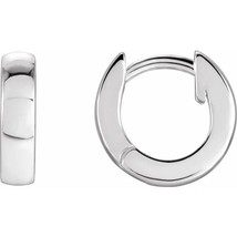 14k White Gold 9.5 MM Huggie Earrings - £336.55 GBP