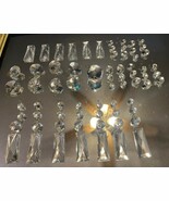 Lot 30+ Vtg Chandelier Prism Glass  Crystal Replacements Triangle Sphere... - $83.30