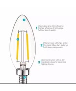 Luxrite 4W Vintage Candelabra LED Bulb Dimmable 3000K 400lm Blunt Tip B1... - $272.32 MXN