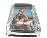 Rock and Roll Pin Up Girls D2 Glass Square Ashtray 4&quot; x 3&quot; Smoking Cigar... - $49.45