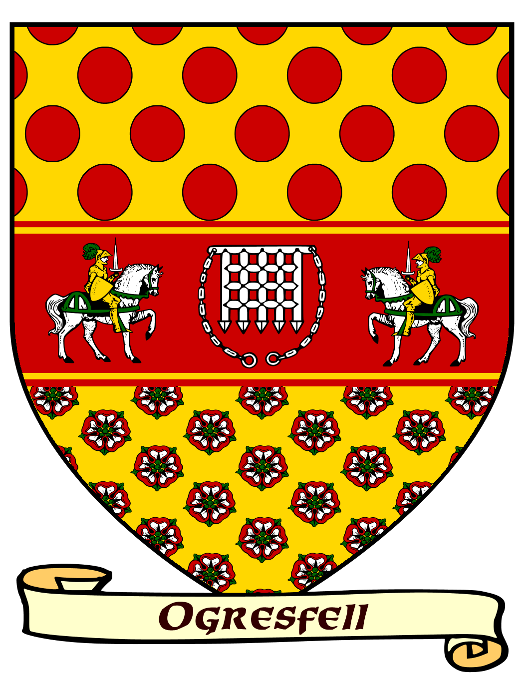 Ogresfell Family Crest / Coat of Arms JPG and PDF - Instant Download - $2.90