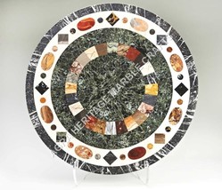 42&quot; Marble Round Dining Center Top Table Multi Mosaic Stone Hallway Decor H4973B - £2,768.97 GBP