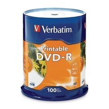 Verbatim Dvd-R 4.7Gb 16X White Inkjet Printable - 100Pk Spindle - £57.34 GBP