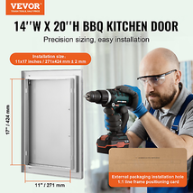 VEVOR BBQ Access Door, 14W x 20H Inch Single Outdoor Kitchen Door, Stain... - £29.57 GBP