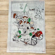 VTG Tri Chem Christmas Holidays Sled Snow KidsFelt Picture to Paint 18” ... - £23.20 GBP