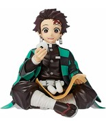 Demon Anime Slayer Kamado Tanjiro Eating Rice Balls Perching Sitting Fig... - $31.99