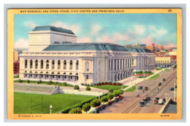 War Memorial Opera House Civic Center San Francisco California Linen Postcard - £3.82 GBP