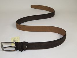 Mens Brown Genuine Suede Soft Leather Belt PIERO ROSSI From Turkey # Brown-C image 6