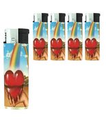 Surreal Heart Rainbow Set of 5 Electronic Butane Lighter - $15.79