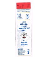 1992 NLCS Game 3 Ticket Stub Braves @ Pirates Three Rivers Stadium - $829.42 MXN