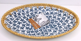 Wicker Border Oval Ceramic TRAY 11.5” x 8” Made in Vietnam New - $442.94 MXN