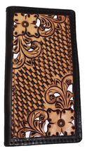 Men's Western Filigree Floral Basket Weave Floral Tooled Rodeo Wallet 18... - $44.54