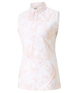 Puma palm tree bright white rose dust womens sleeveless polo Size Medium... - $557.91 MXN
