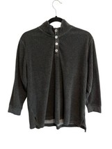 Soft Surroundings Womens Sweatshirt Fleece Cuddle Pullover Gray Sz Large Petite - £15.16 GBP