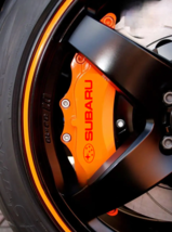 Subaru colored brake caliper stickers 6pcs, red - $17.99
