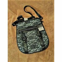rue21 Pale Green &amp; Black Lace Front Shoulder Bag - $11.88