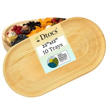 Disposable Serving Trays 22&quot;X12&quot; Oval Palm Leaf Platter - Extra Large Strong Com - £55.35 GBP