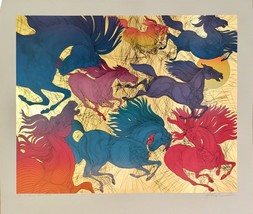 RARE SOLD OUT! 3/10 GUILLAUME AZOULAY “HUIT CHEVAUX” STATE II SERIGRAPH ... - $895.50